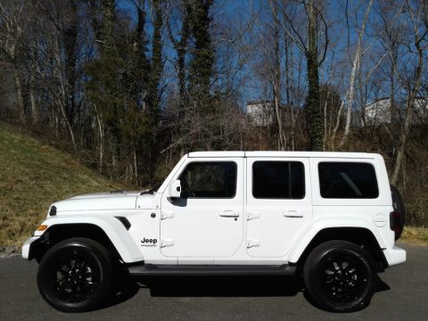 Bright White Jeep Wrangler Unlimited Sahara High Altitude 4x4.  Click to enlarge.
