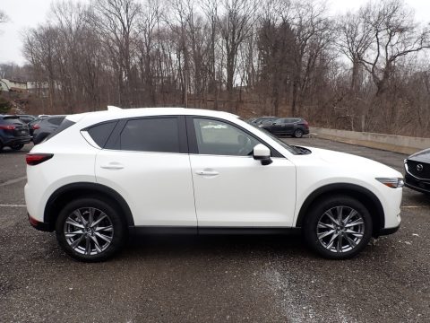 Snowflake White Pearl Mica Mazda CX-5 Grand Touring AWD.  Click to enlarge.