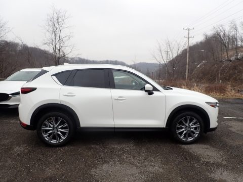 Snowflake White Pearl Mica Mazda CX-5 Grand Touring AWD.  Click to enlarge.