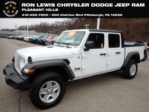 Bright White Jeep Gladiator Sport 4x4.  Click to enlarge.