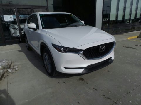 Snowflake White Pearl Mica Mazda CX-5 Grand Touring Reserve AWD.  Click to enlarge.