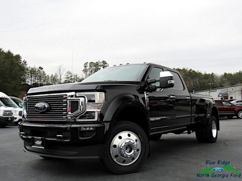 Agate Black Ford F450 Super Duty Platinum Crew Cab 4x4.  Click to enlarge.