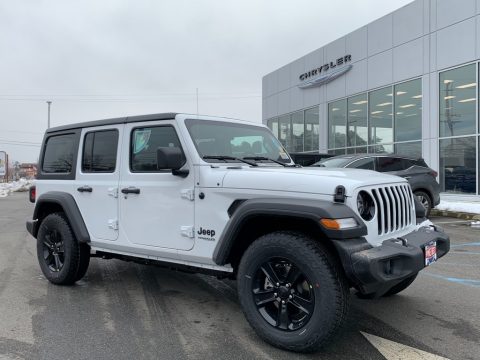 Bright White Jeep Wrangler Unlimited Sport Altitude 4x4.  Click to enlarge.