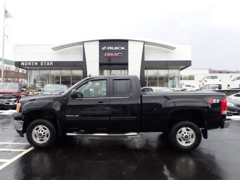 Onyx Black GMC Sierra 2500HD SLE Extended Cab 4x4.  Click to enlarge.
