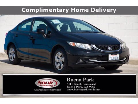 Crystal Black Pearl Honda Civic LX Sedan.  Click to enlarge.