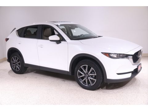 Snowflake White Pearl Mica Mazda CX-5 Touring AWD.  Click to enlarge.