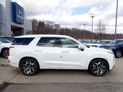 Hyper White Hyundai Palisade Calligraphy AWD.  Click to enlarge.