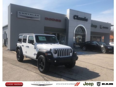 Bright White Jeep Wrangler Unlimited Sport 4x4.  Click to enlarge.