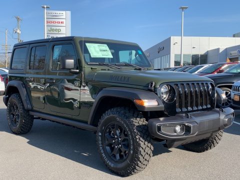 Sarge Green Jeep Wrangler Unlimited Willys 4x4.  Click to enlarge.