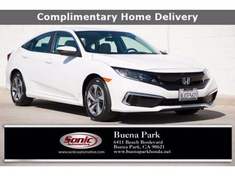 Platinum White Pearl Honda Civic LX Sedan.  Click to enlarge.