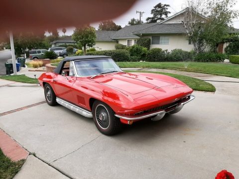 Rally Red Chevrolet Corvette Convertible.  Click to enlarge.