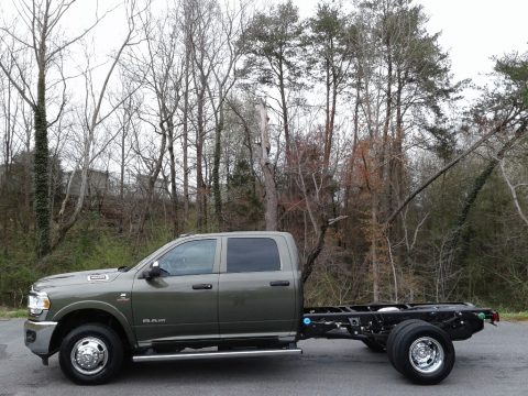 Olive Green Pearl Ram 3500 Tradesman Crew Cab 4x4 Chassis.  Click to enlarge.