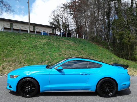 Grabber Blue Ford Mustang EcoBoost Premium Coupe.  Click to enlarge.