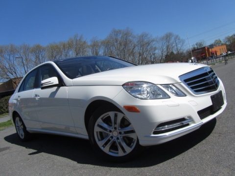 Arctic White Mercedes-Benz E 350 4Matic Sedan.  Click to enlarge.