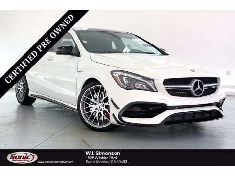 Cirrus White Mercedes-Benz CLA AMG 45 Coupe.  Click to enlarge.