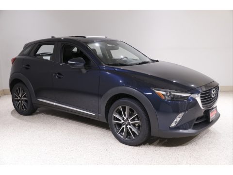 Deep Crystal Blue Mazda CX-3 Grand Touring AWD.  Click to enlarge.