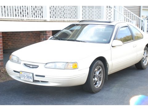 White Opalescent Ford Thunderbird LX.  Click to enlarge.