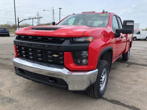 Red Hot Chevrolet Silverado 2500HD Work Truck Double Cab Utility.  Click to enlarge.