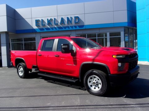 Red Hot Chevrolet Silverado 3500HD Work Truck Crew Cab 4x4.  Click to enlarge.