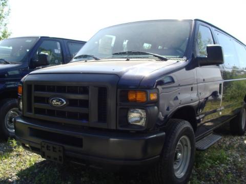 Dark Blue Pearl Ford E Series Van E350 Super Duty XL Extended Passenger.  Click to enlarge.