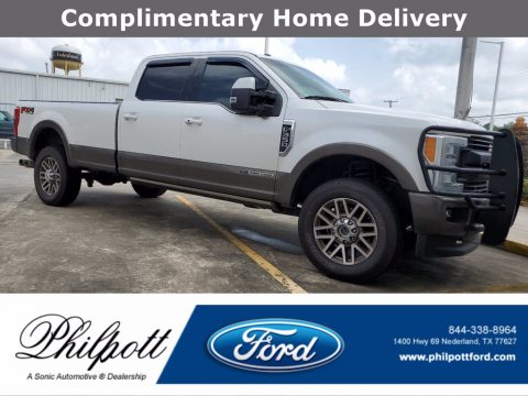 White Platinum Ford F350 Super Duty King Ranch Crew Cab 4x4.  Click to enlarge.
