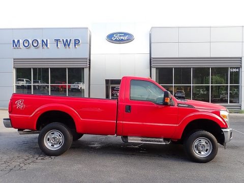 Vermillion Red Ford F250 Super Duty XL Regular Cab 4x4.  Click to enlarge.