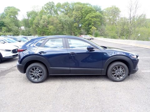 Deep Crystal Blue Mica Mazda CX-30 FWD.  Click to enlarge.