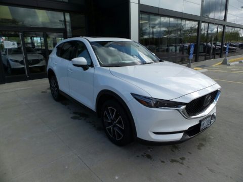 Snowflake White Pearl Mica Mazda CX-5 Grand Touring AWD.  Click to enlarge.