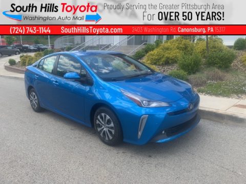 Electric Storm Blue Toyota Prius XLE AWD-e.  Click to enlarge.