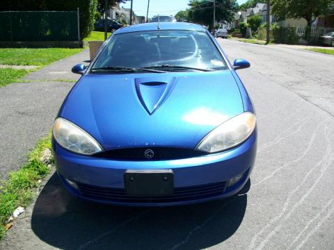 French Blue Metallic Mercury Cougar V6 Coupe.  Click to enlarge.