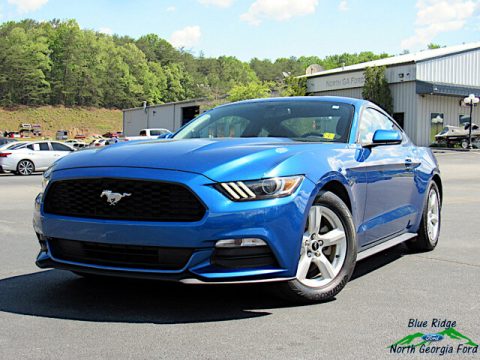 Lightning Blue Ford Mustang V6 Coupe.  Click to enlarge.
