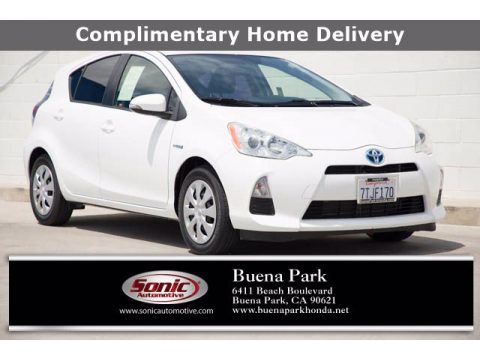 Super White Toyota Prius c Hybrid Two.  Click to enlarge.