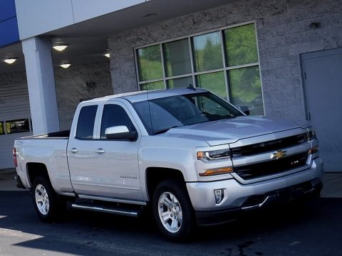 Silver Ice Metallic Chevrolet Silverado 1500 LT Double Cab 4x4.  Click to enlarge.