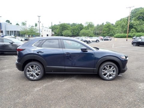 Deep Crystal Blue Mica Mazda CX-30 Preferred AWD.  Click to enlarge.