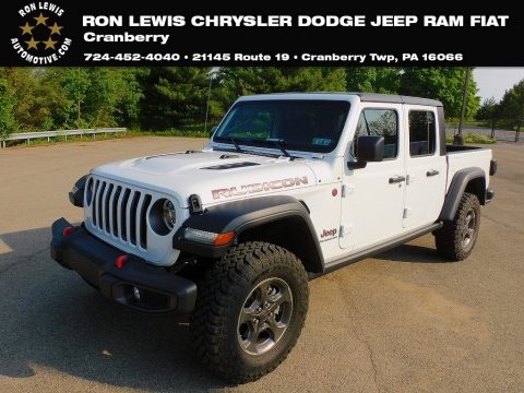 Bright White Jeep Gladiator Rubicon 4x4.  Click to enlarge.