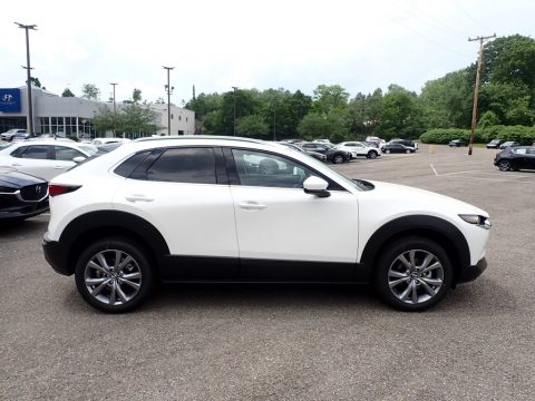 Snowflake White Pearl Mica Mazda CX-30 Premium AWD.  Click to enlarge.