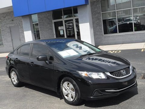 Crystal Black Pearl Honda Civic LX Sedan.  Click to enlarge.