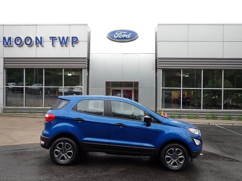 Lightning Blue Ford EcoSport S 4WD.  Click to enlarge.