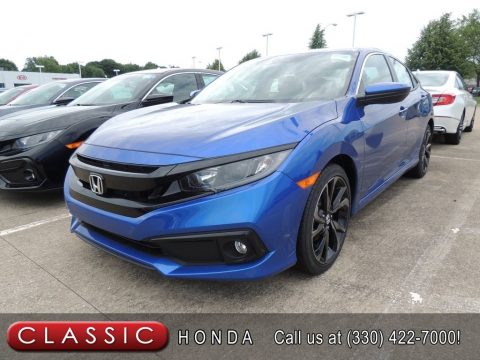 Aegean Blue Metallic Honda Civic Sport Sedan.  Click to enlarge.