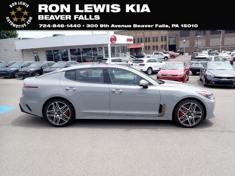 Ceramic Silver Kia Stinger GT1 AWD.  Click to enlarge.