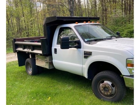 Oxford White Ford F350 Super Duty XLT Regular Cab Dump Truck.  Click to enlarge.