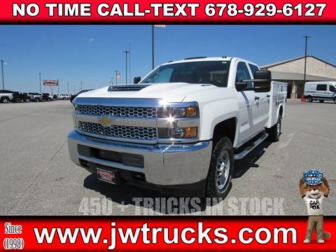 Summit White Chevrolet Silverado 2500HD Work Truck Crew Cab 4WD Chassis.  Click to enlarge.