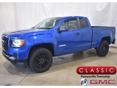 Dynamic Blue Metallic GMC Canyon Elevation Extended Cab 4WD.  Click to enlarge.