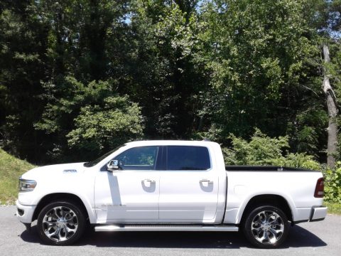 Ivory White Tri-Coat Pearl Ram 1500 Long Horn Crew Cab 4x4.  Click to enlarge.