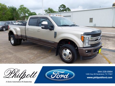 White Gold Ford F350 Super Duty King Ranch Crew Cab 4x4.  Click to enlarge.