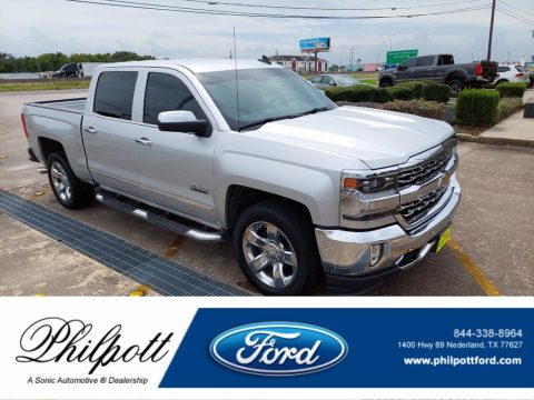 Silver Ice Metallic Chevrolet Silverado 1500 LTZ Crew Cab.  Click to enlarge.