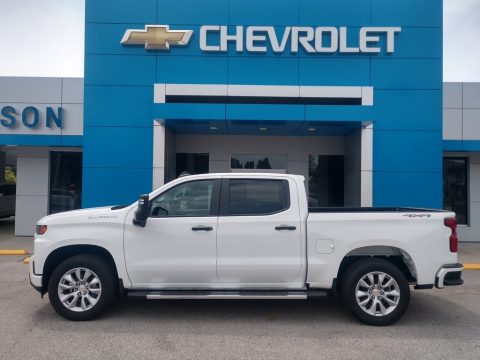 Summit White Chevrolet Silverado 1500 Custom Crew Cab 4x4.  Click to enlarge.