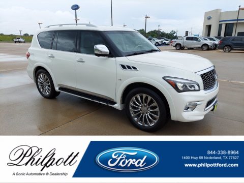Majestic White Infiniti QX80 .  Click to enlarge.