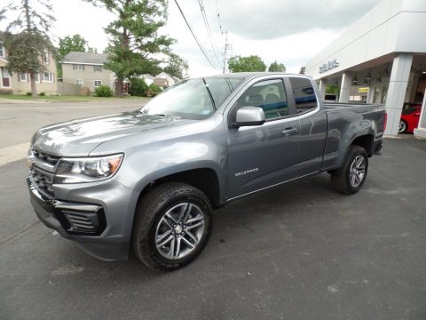 Satin Steel Metallic Chevrolet Colorado WT Extended Cab 4x4.  Click to enlarge.