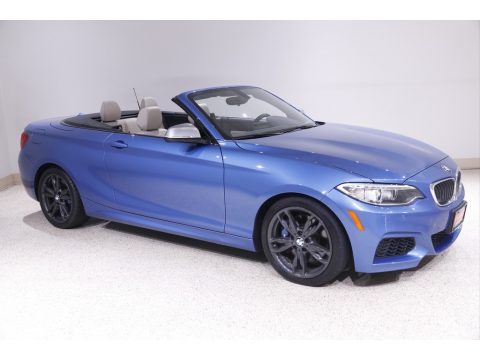 Estoril Blue Metallic BMW 2 Series M240i xDrive Convertible.  Click to enlarge.